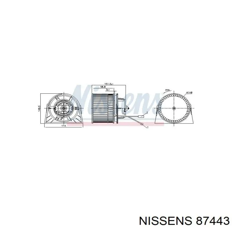 87443 Nissens motor de ventilador de forno (de aquecedor de salão)