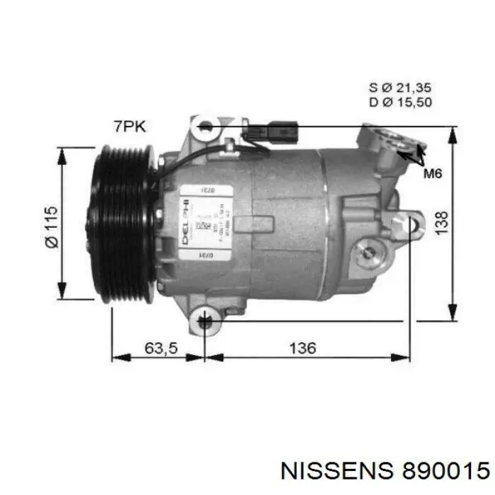 890015 Nissens Компрессор хладагента