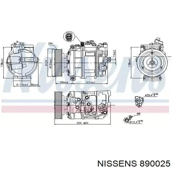 890025 Nissens компрессор кондиционера
