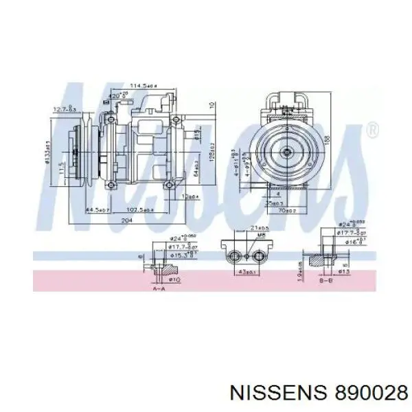 Компрессор кондиционера 890028 Nissens