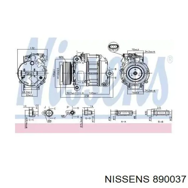 890037 Nissens компрессор кондиционера