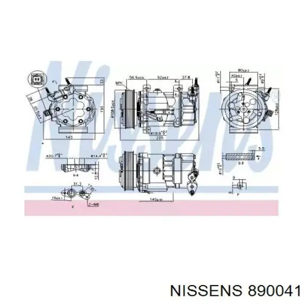 Компрессор кондиционера 890041 Nissens