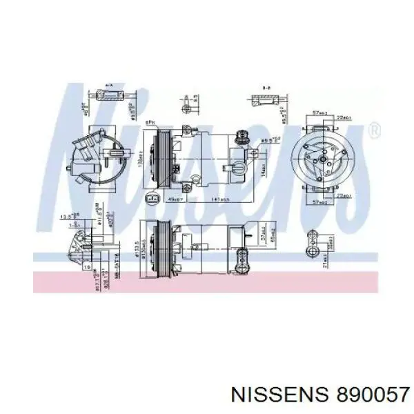 Компрессор кондиционера 890057 Nissens