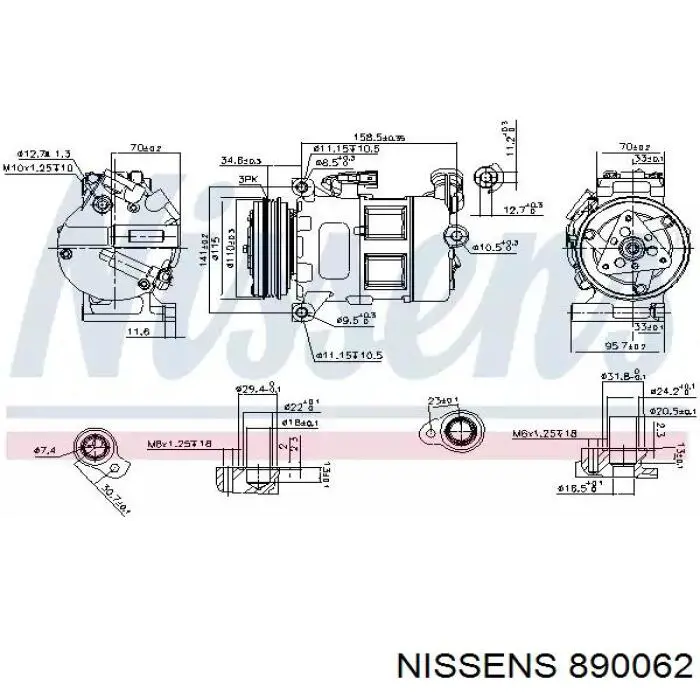890062 Nissens compressor de aparelho de ar condicionado