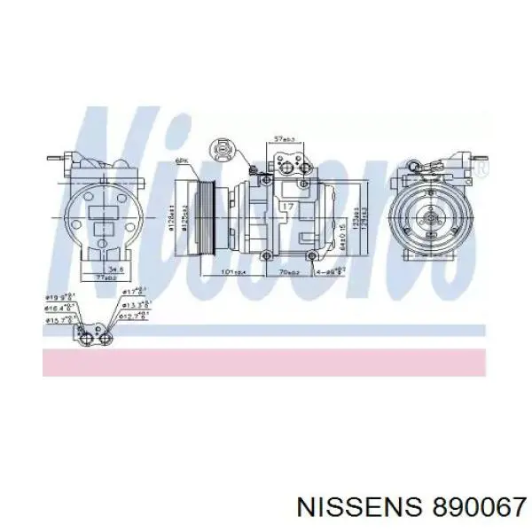 6240-3450J Doowon compressor de aparelho de ar condicionado