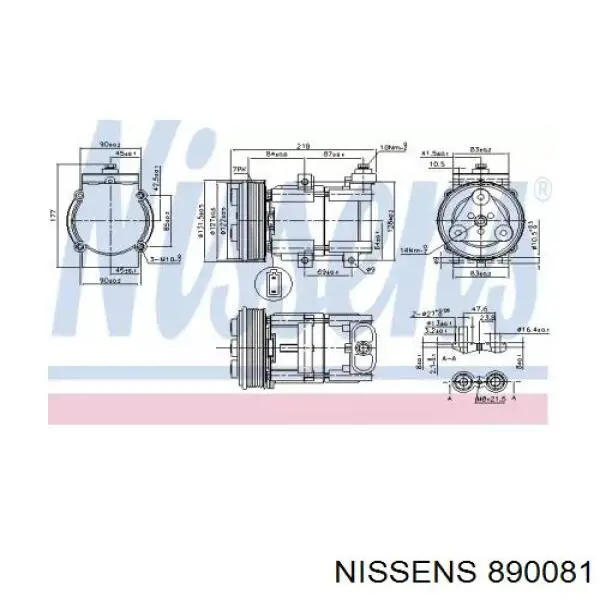 Компрессор кондиционера 890081 Nissens