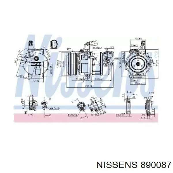 890087 Nissens compressor de aparelho de ar condicionado