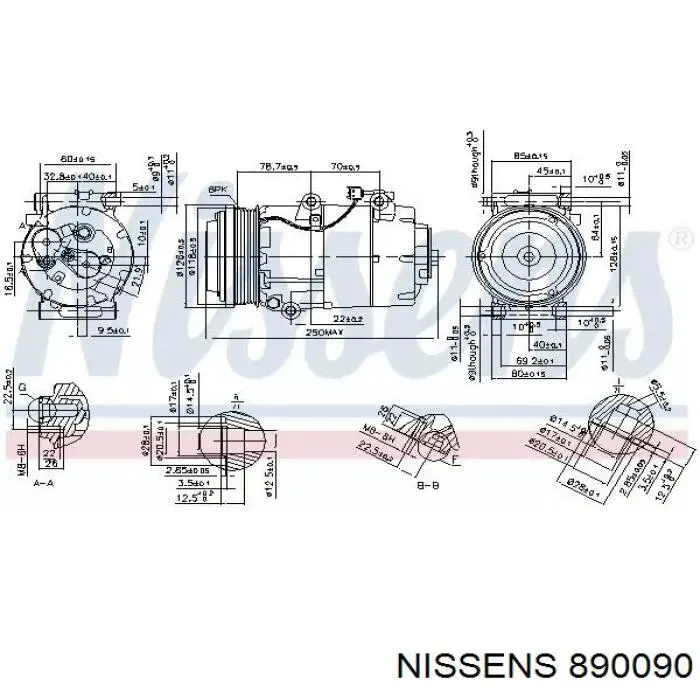 Компрессор кондиционера 890090 Nissens