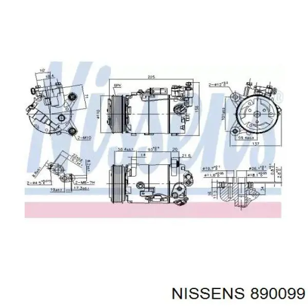 Компрессор кондиционера 890099 Nissens