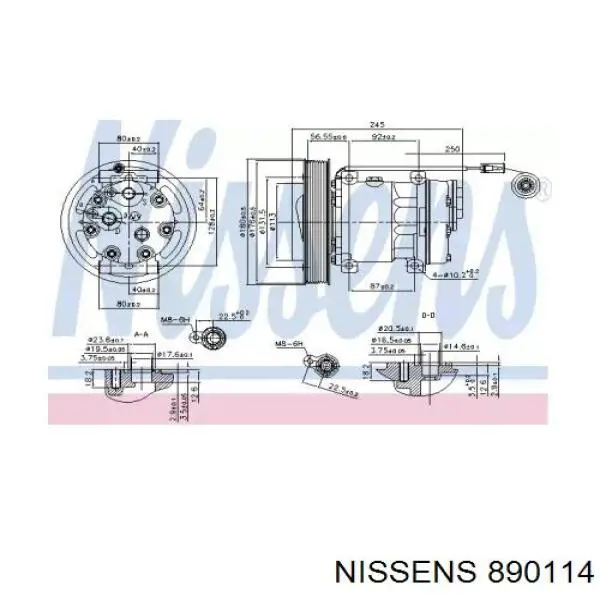 Компрессор кондиционера 890114 Nissens