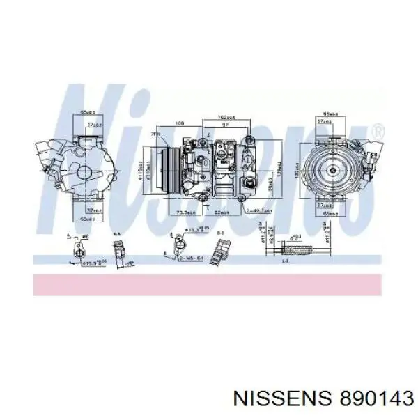 Компрессор кондиционера 890143 Nissens