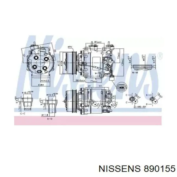 890155 Nissens compressor de aparelho de ar condicionado