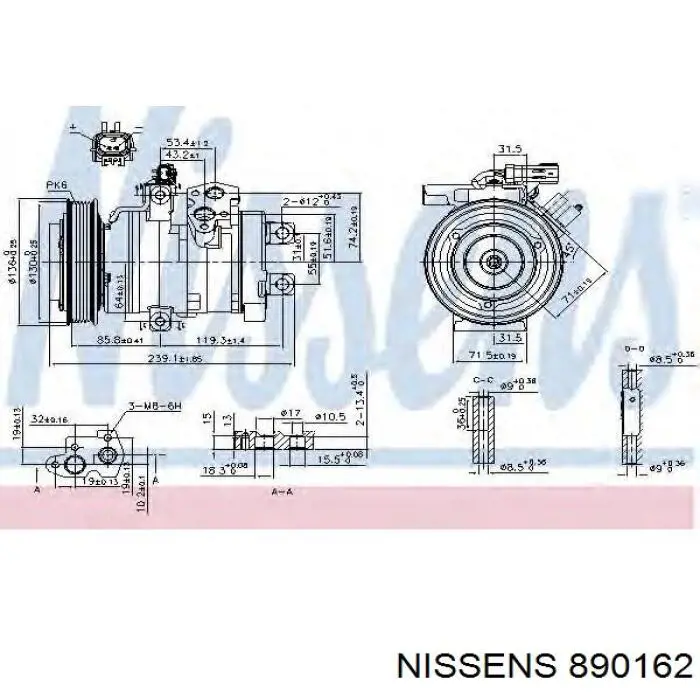 890162 Nissens compressor de aparelho de ar condicionado