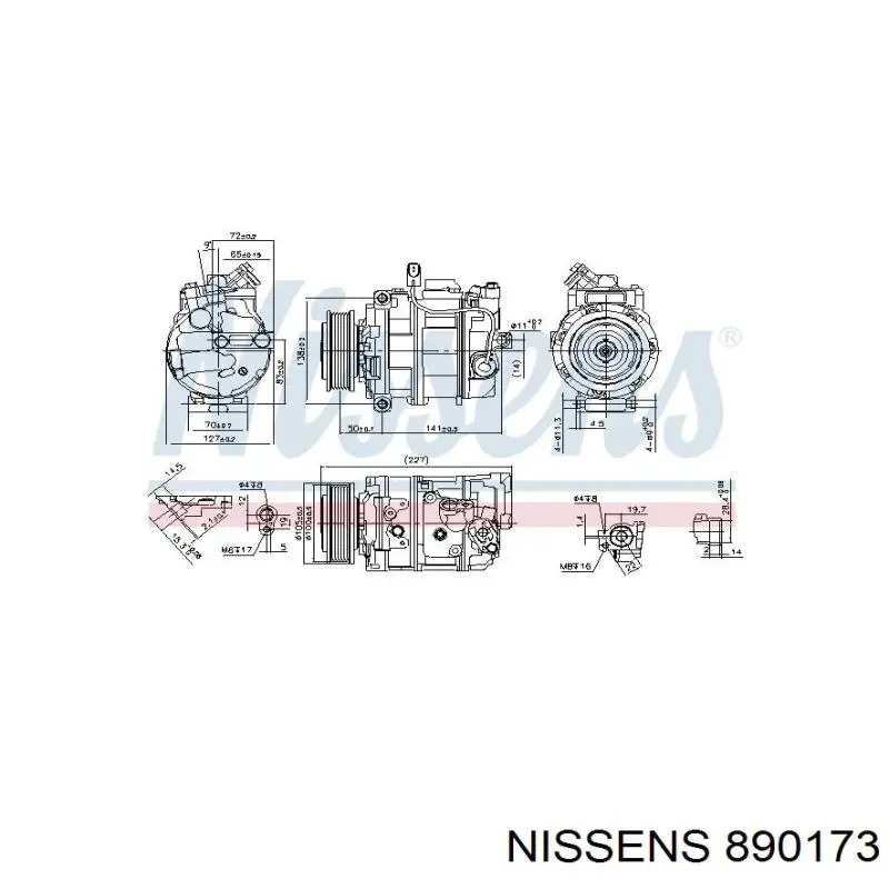 Компрессор системы кондиционирования Nissens 890173 цена, от 368.32 USD
