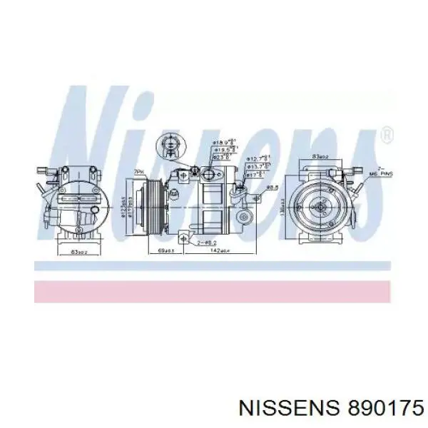 890175 Nissens compressor de aparelho de ar condicionado