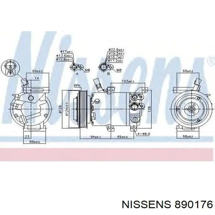 Компрессор кондиционера 890176 Nissens