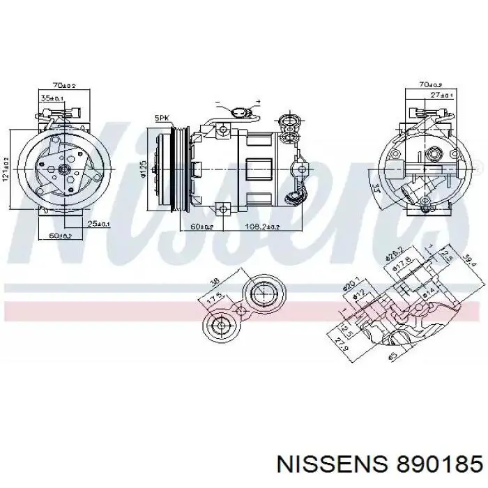 890185 Nissens компрессор кондиционера
