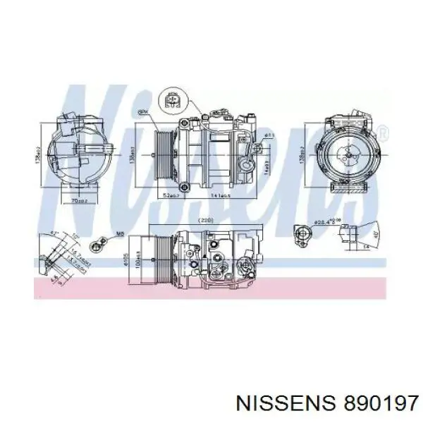 Компрессор кондиционера 890197 Nissens