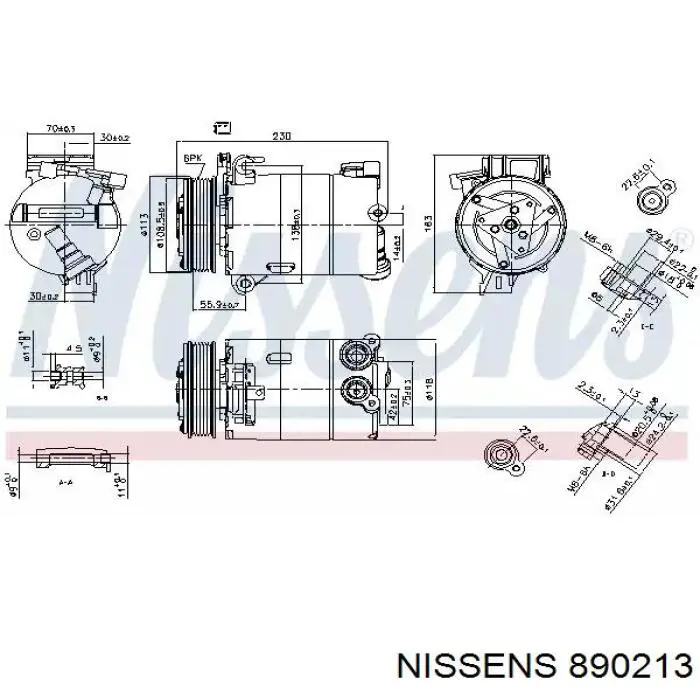 890213 Nissens компрессор кондиционера