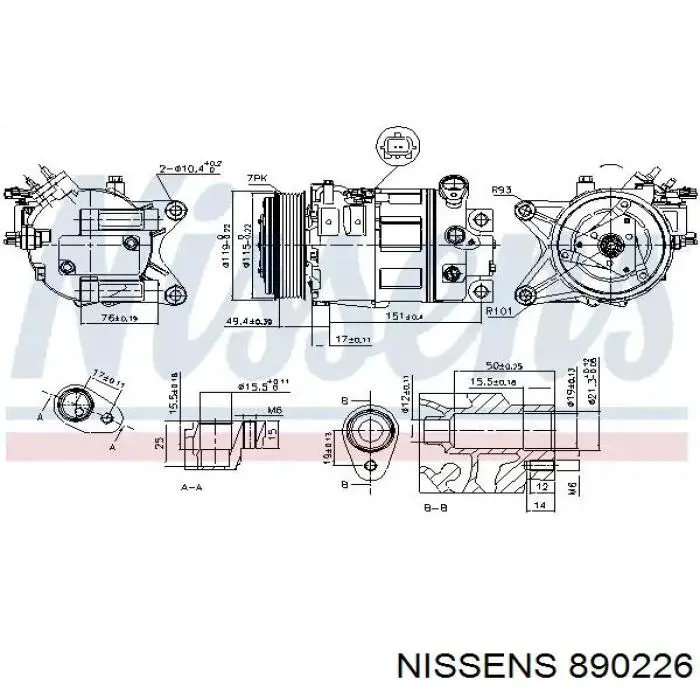 Компрессор кондиционера 890226 Nissens