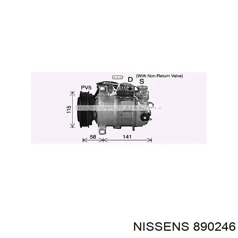 Compresor de aire acondicionado 890246 Nissens