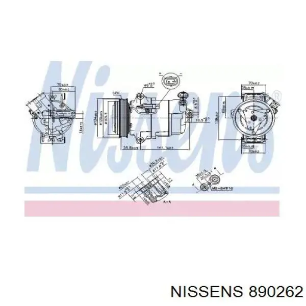 Компрессор кондиционера 890262 Nissens