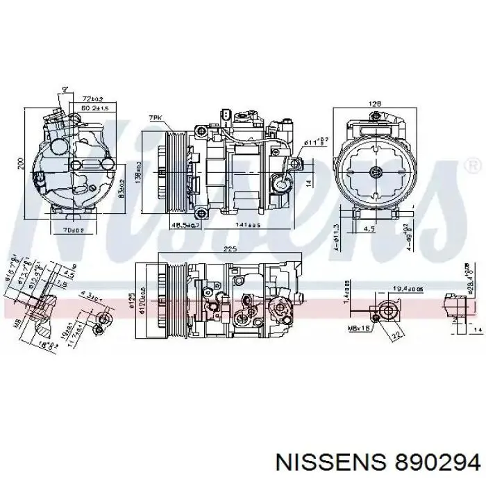 Компрессор кондиционера 890294 Nissens