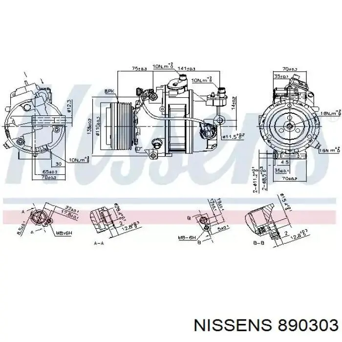 890303 Nissens compressor de aparelho de ar condicionado