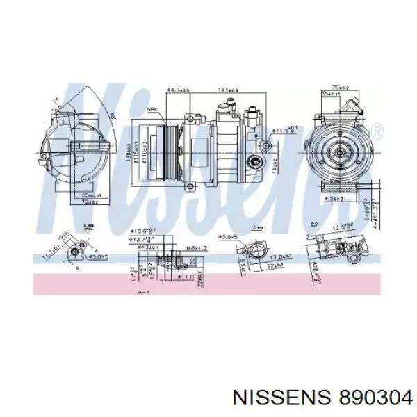 890304 Nissens compressor de aparelho de ar condicionado
