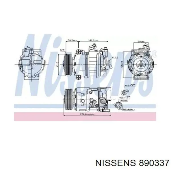 890337 Nissens compressor de aparelho de ar condicionado