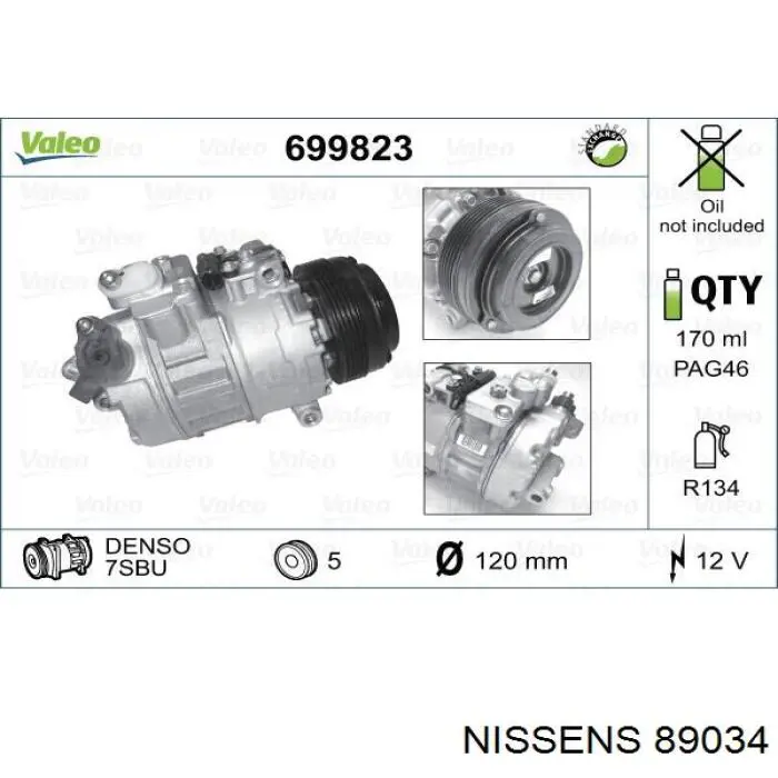 89034 Nissens компрессор кондиционера