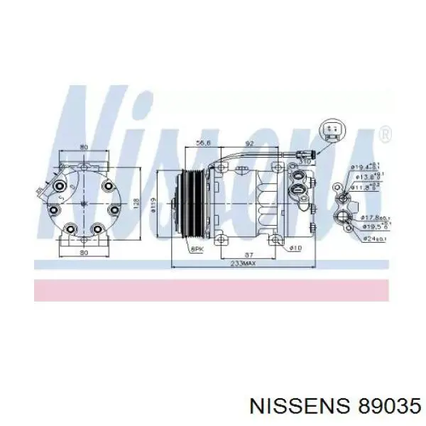 Компрессор кондиционера 89035 Nissens