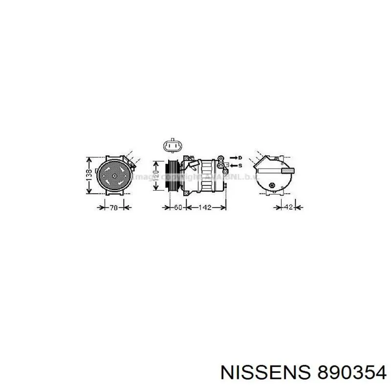 890354 Nissens compressor de aparelho de ar condicionado