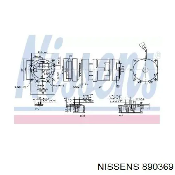 Компрессор кондиционера 890369 Nissens