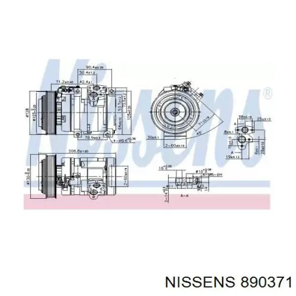 Компрессор кондиционера 890371 Nissens