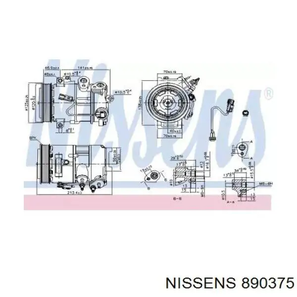 890375 Nissens compressor de aparelho de ar condicionado