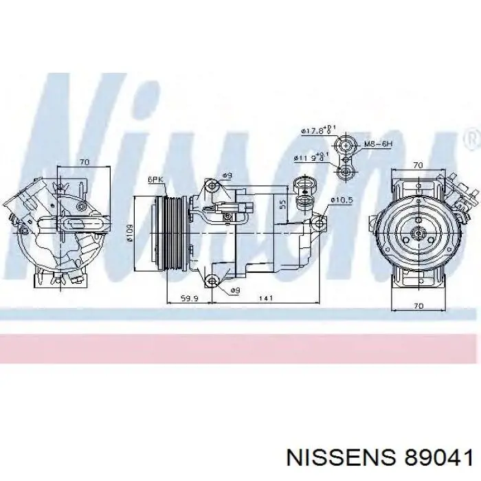 Компрессор кондиционера 89041 Nissens