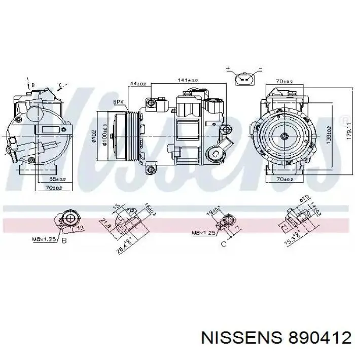 890412 Nissens compressor de aparelho de ar condicionado