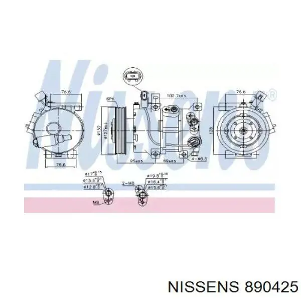 890425 Nissens compressor de aparelho de ar condicionado