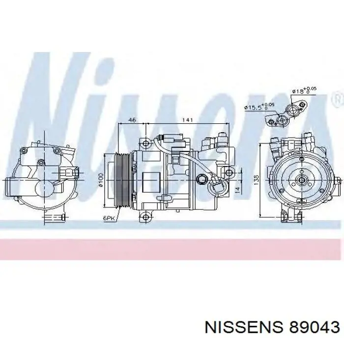 89043 Nissens Компрессор хладагента