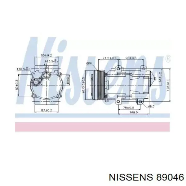 Компрессор кондиционера 89046 Nissens
