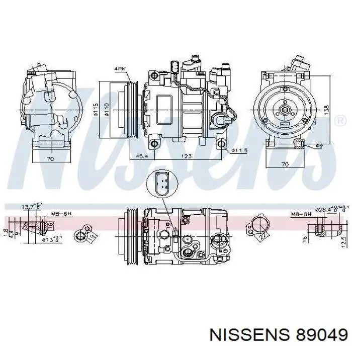 Купить 89049 Nissens Компрессор климатической установки