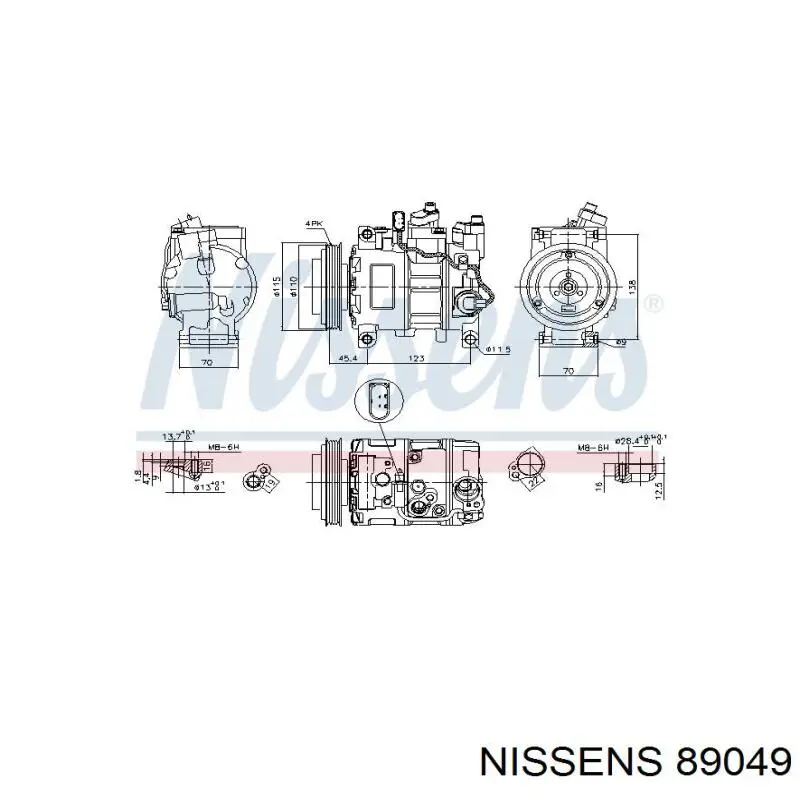 Компрессор системы кондиционирования Nissens 89049 цена, от 289.80 USD