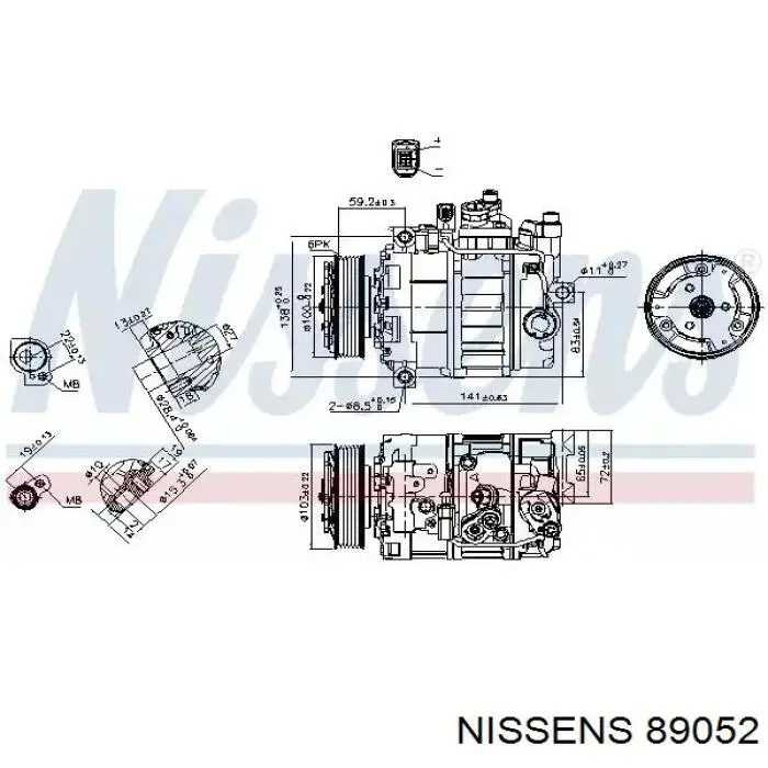 89052 Nissens компрессор кондиционера