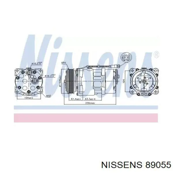 Купить 89055 Nissens Компрессор климатической установки