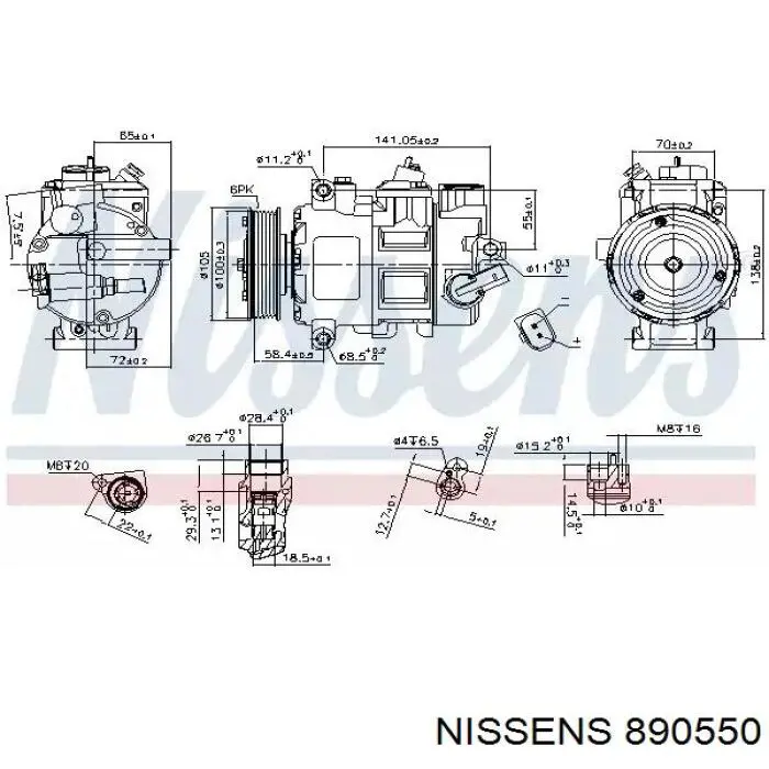 890550 Nissens compressor de aparelho de ar condicionado