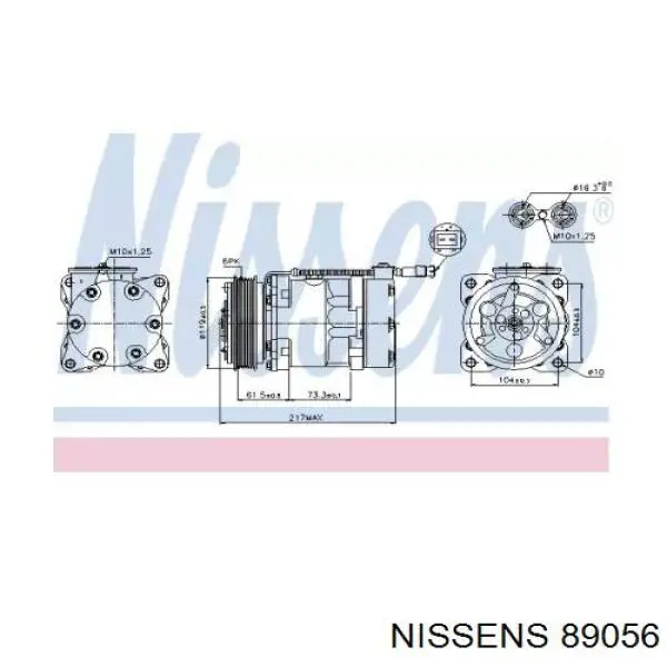 Компрессор кондиционера 89056 Nissens