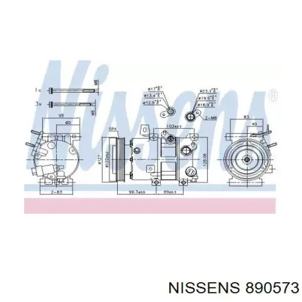890573 Nissens compressor de aparelho de ar condicionado