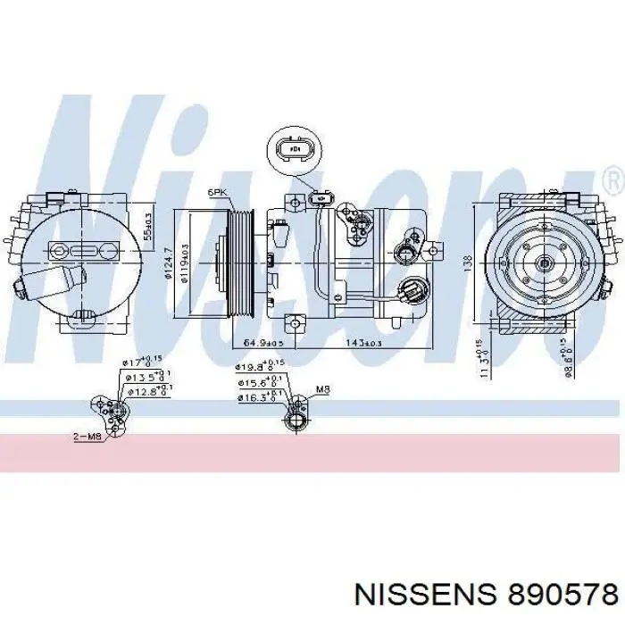 Компрессор кондиционера 890578 Nissens