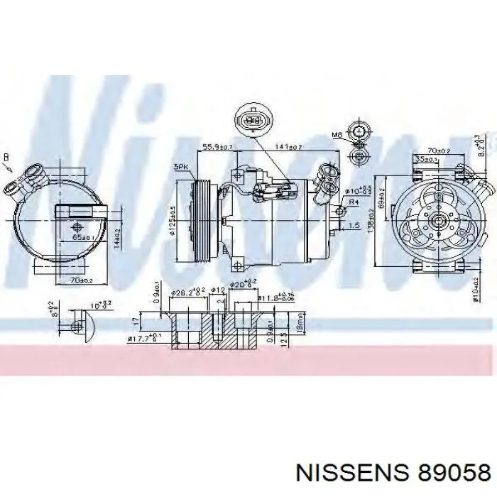 Купить 89058 Nissens Компрессор климатической установки